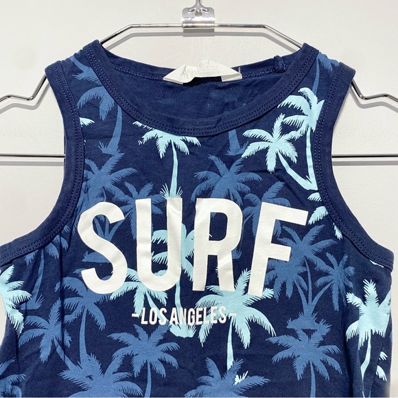 ๐๏ธ4 for 20$ / H&M Palm Trees Tank Top / Navy / 6-8 - Picture 2 of 8